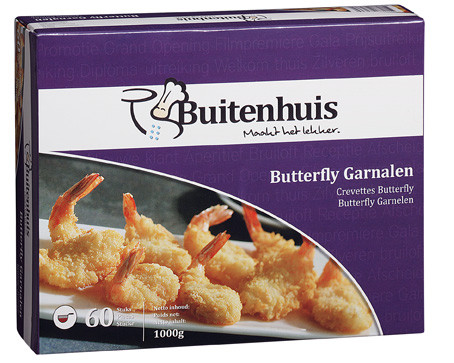 [0718] Butterfly Garnalen 1Kg (60X 17G) Buitenhuis