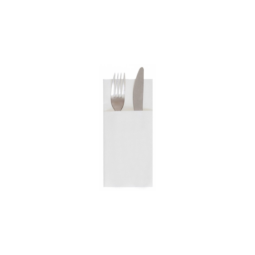 Pochette Couverts Eco Kraft + Serviette Blanche 500Pcs