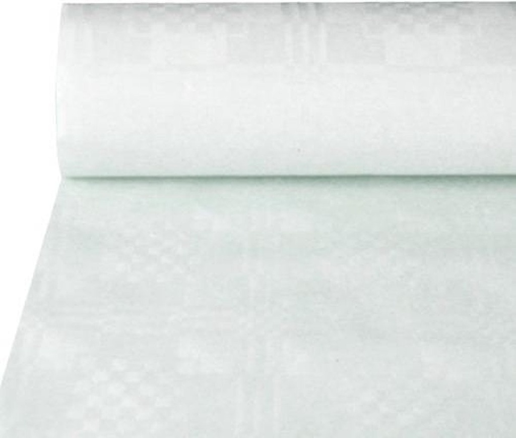 [474610] Damast Nappe En Papier Blanc 1,2Mx100M