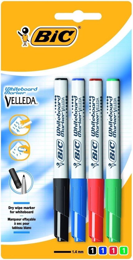 Bic Whiteboard Marker 4St