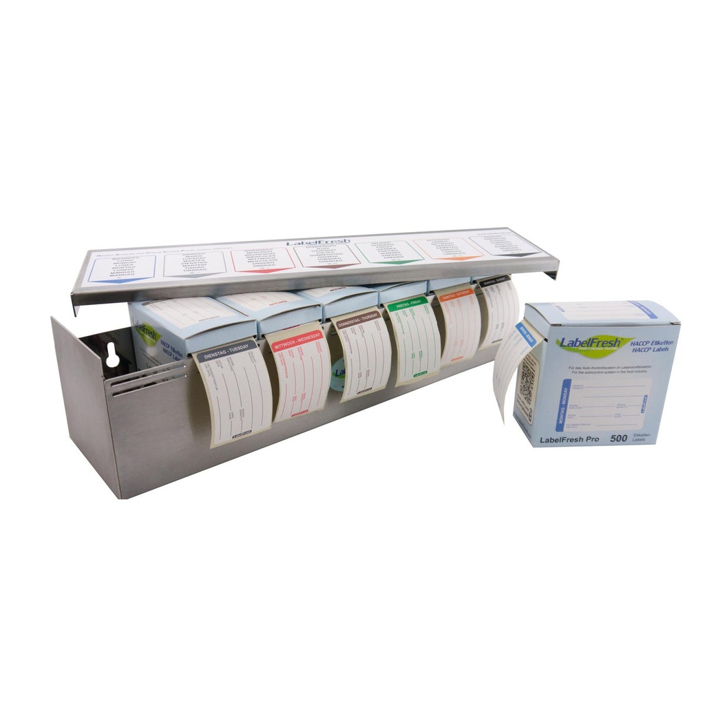 [ALFPST] Labelfresh Starterskit 70X45Mm + Inox Dispenser
