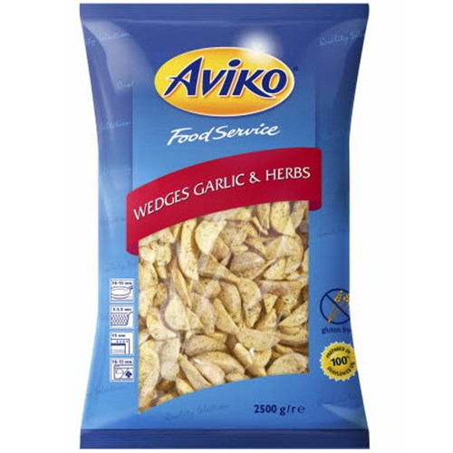 Aviko Wedges Seasoned Ail&Herbes 2,5Kg