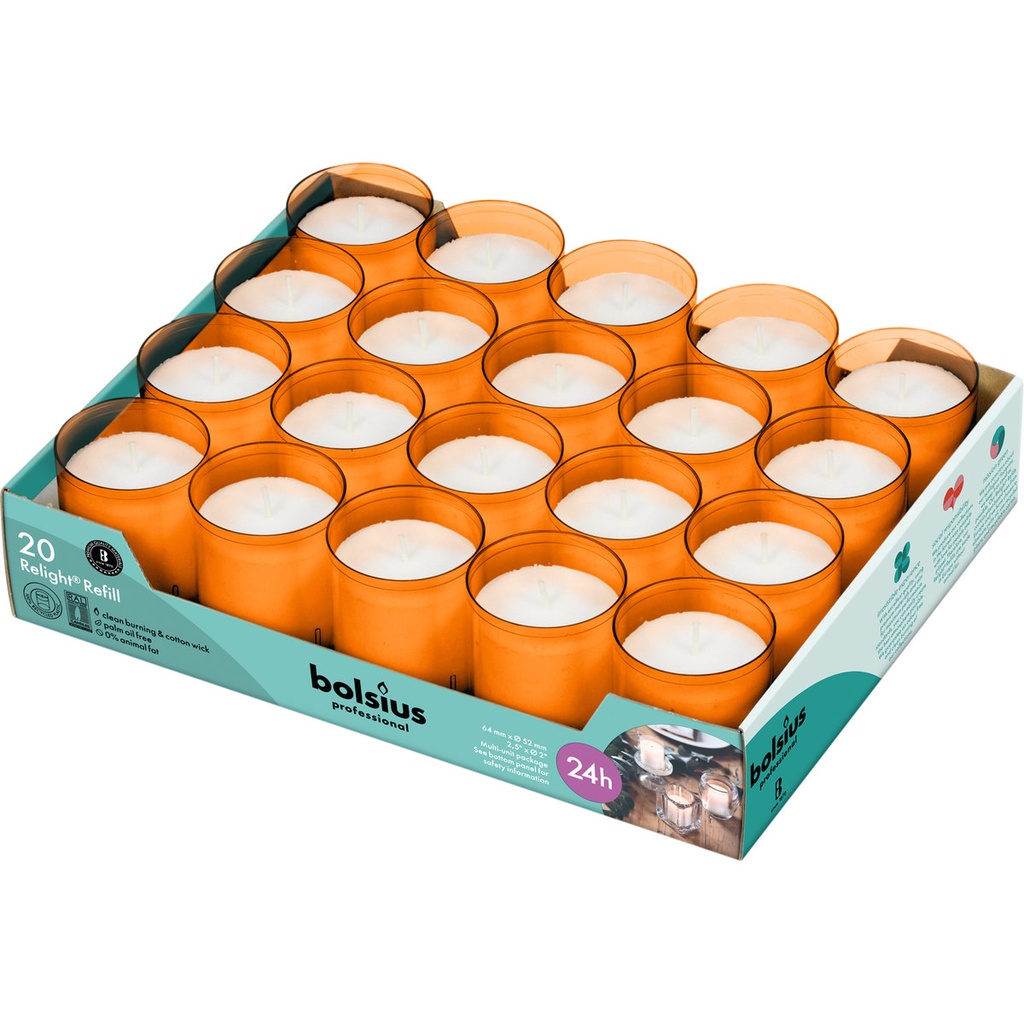 [99937] Bolsius Relight Recharge Orange 4X20Pcs