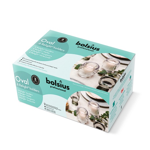 [36700] Bolsius Relight Support Oval Transparent 2X6Pcs