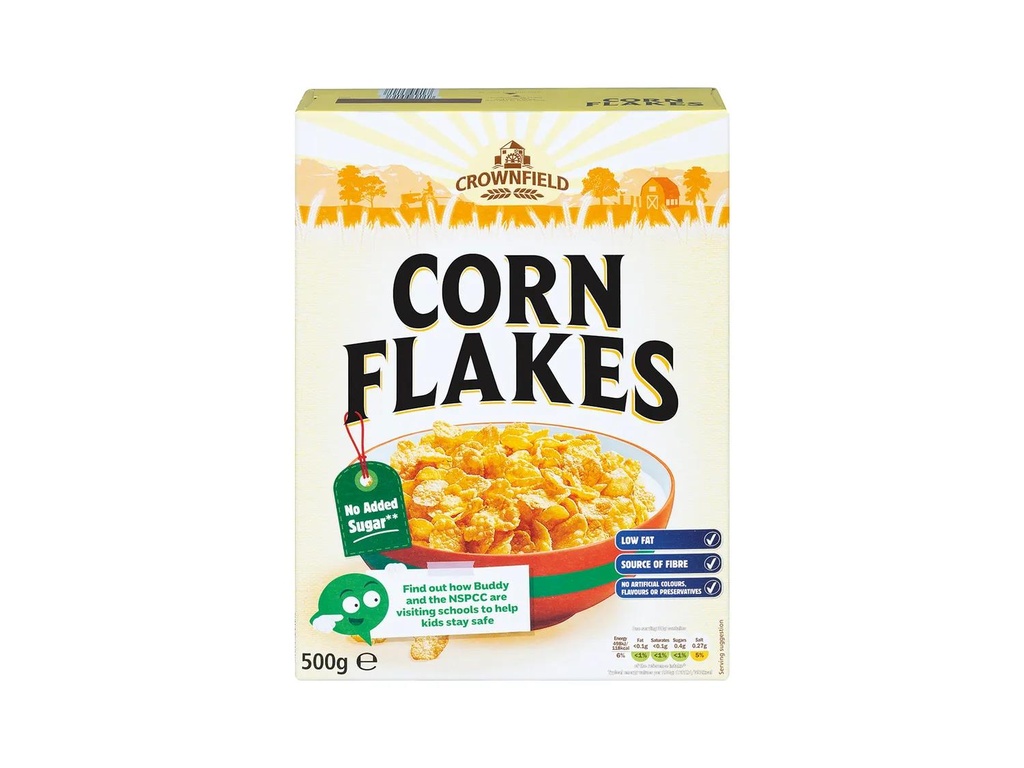 Céréales Pour Petit Déjeuner Crownfield Cornflakes 500G