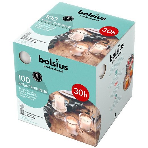 [103423086700] Bolsius Relight Navullingen Transparent 30U 80St