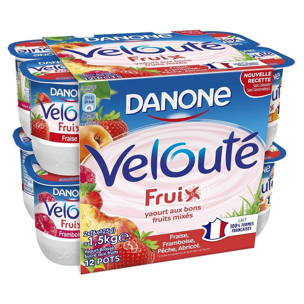 Danone & Fruit Yaourt Entier Panaché 125G