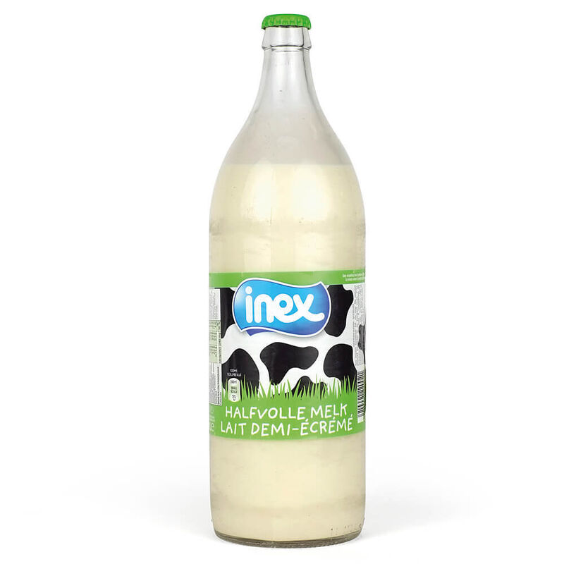 [000079] Inex Halfvolle Melk 1L Glas + Leeggoed (Bak 2,75 - Fles 0,25)