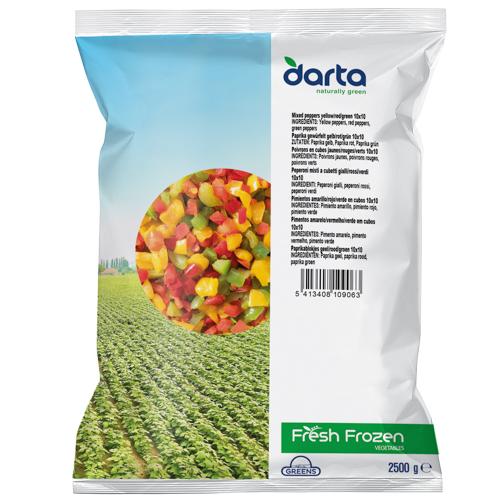 [23914299E] D'Arta Paprikablokjesblokjes Rood-Groen-Geel 10X10Mm 2.5Kg