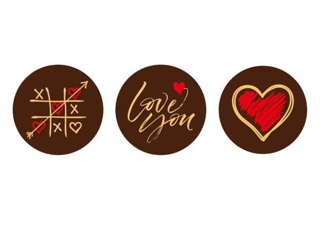 Disques En Chocolat Noir Saint-Valentin 175Pcs Dvfoods