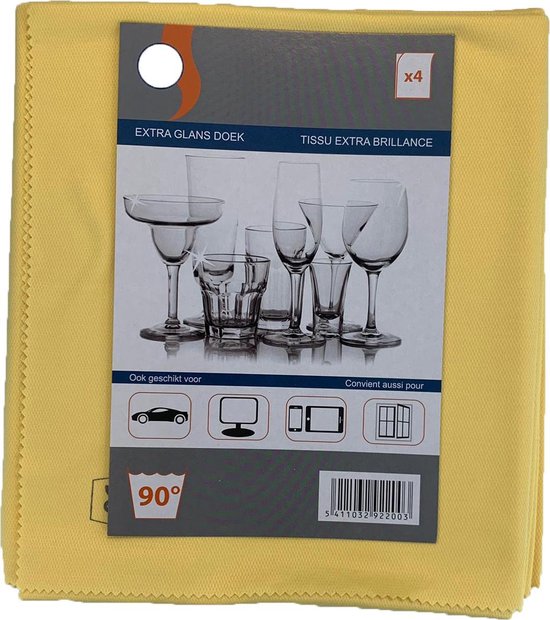 Torchon Flipper Shine Jaune 50X 70Cm 4Pcs