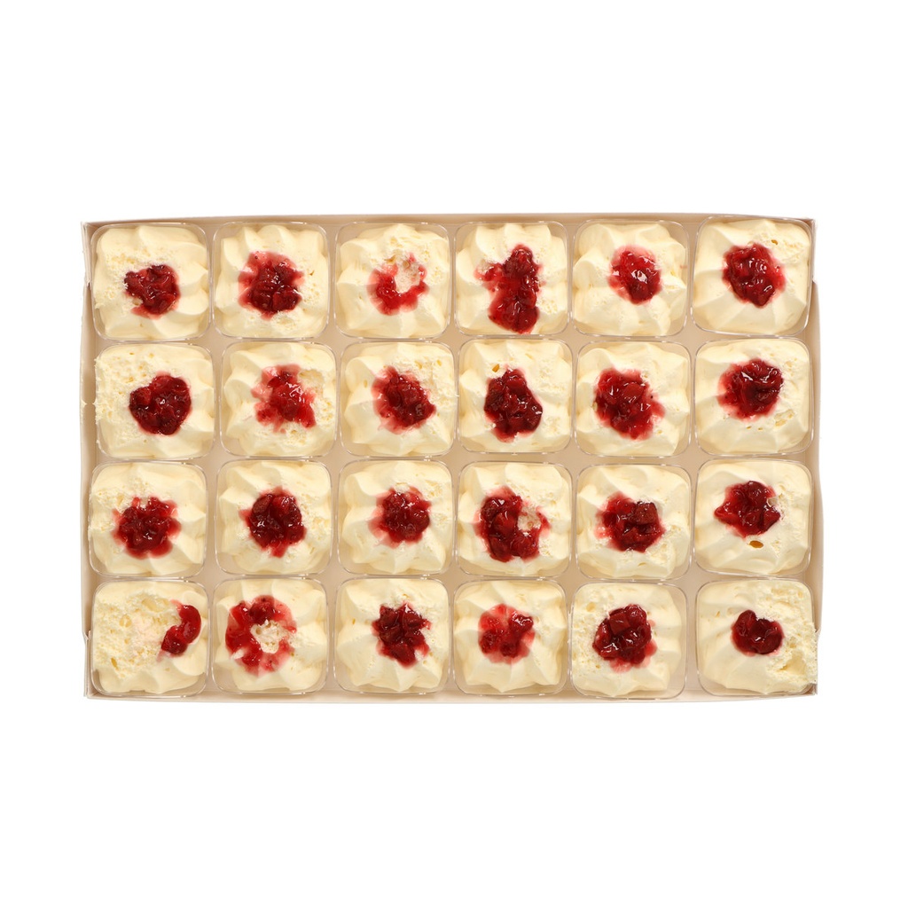 Maisonie Mini Desserts 24 X 40G Witte Chocolademousse Met Aardbei