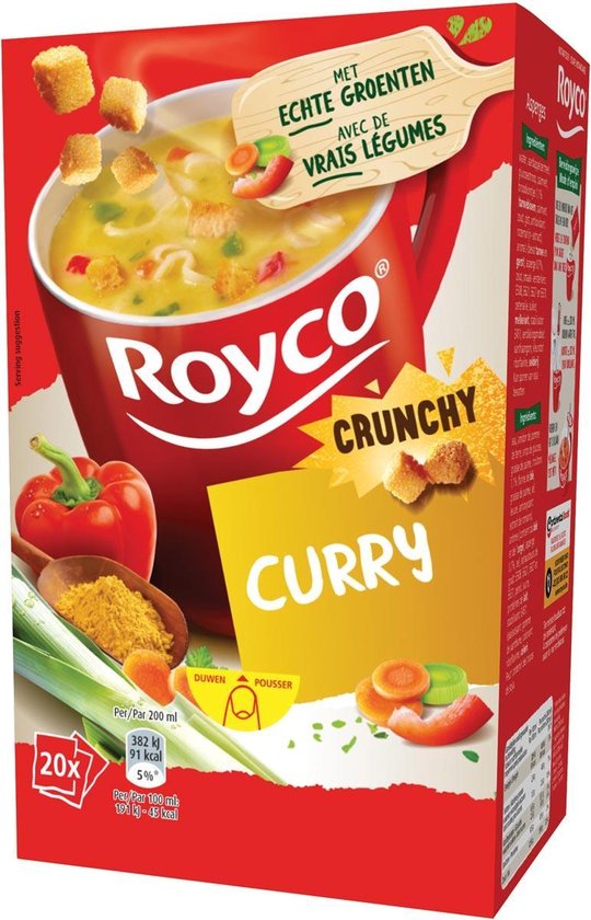 Royco - Crunchy Currysoep - 20 Stuks
